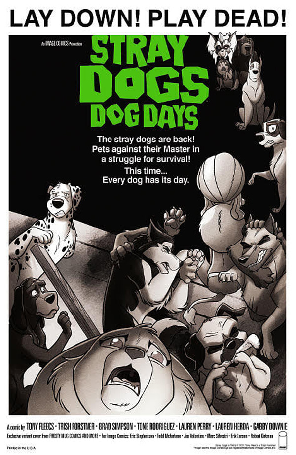 Stray Dogs: Dog Days #1 Frosty Mug Comics Trish Forstner &amp; Tony Fleecs Night of the Living Dead Homage Variant with art by Trish Forstner|Tony Fleecs