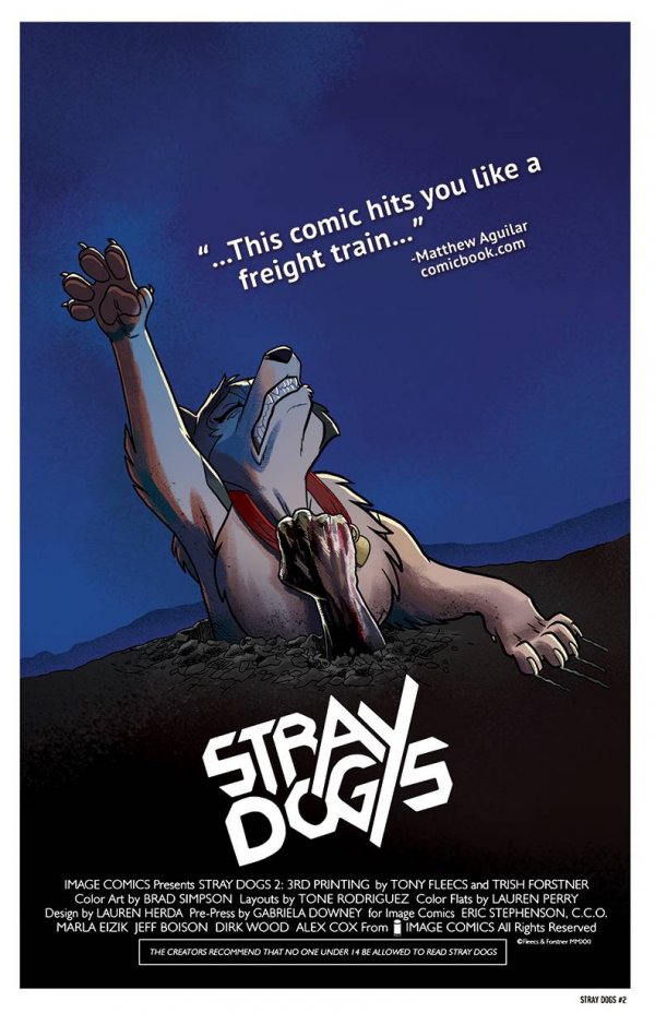 Stray Dogs #2 3rd Printing Tony Fleecs Evil Dead Homage with art by Trish Forstner|Tony Fleecs