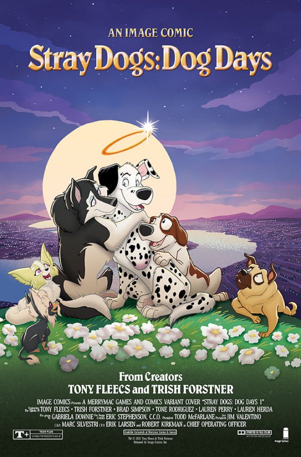Stray Dogs: Dog Days #1 Merrymac Games and Comics Trish Forstner & Tony Fleecs All Dogs Go to Heaven Homage Variant with art by Trish Forstner|Tony Fleecs