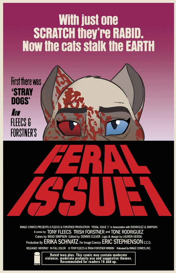 Feral #1 Cover B Tony Fleecs Dawn of the Dead 1978 Movie Poster Homage Variant with art by Trish Forstner|Tony Fleecs