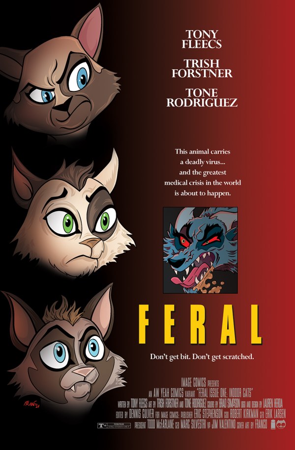 Feral #1 Aw Yeah Comics Franco Aureliani Outbreak Movie Poster Homage Variant with art by Franco Aureliani