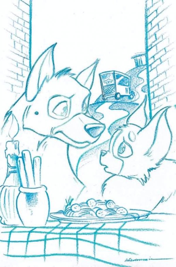 Stray Dogs: Dog Days #1 Hero's Corner Comics / Kowabunga Comics Gorkem Demir Lady and the Tramp Sketch Homage Virgin Variant with art by Garkem Demir